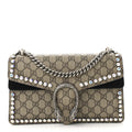 GG Supreme Monogram Crystal Small Dionysus Shoulder Bag Black