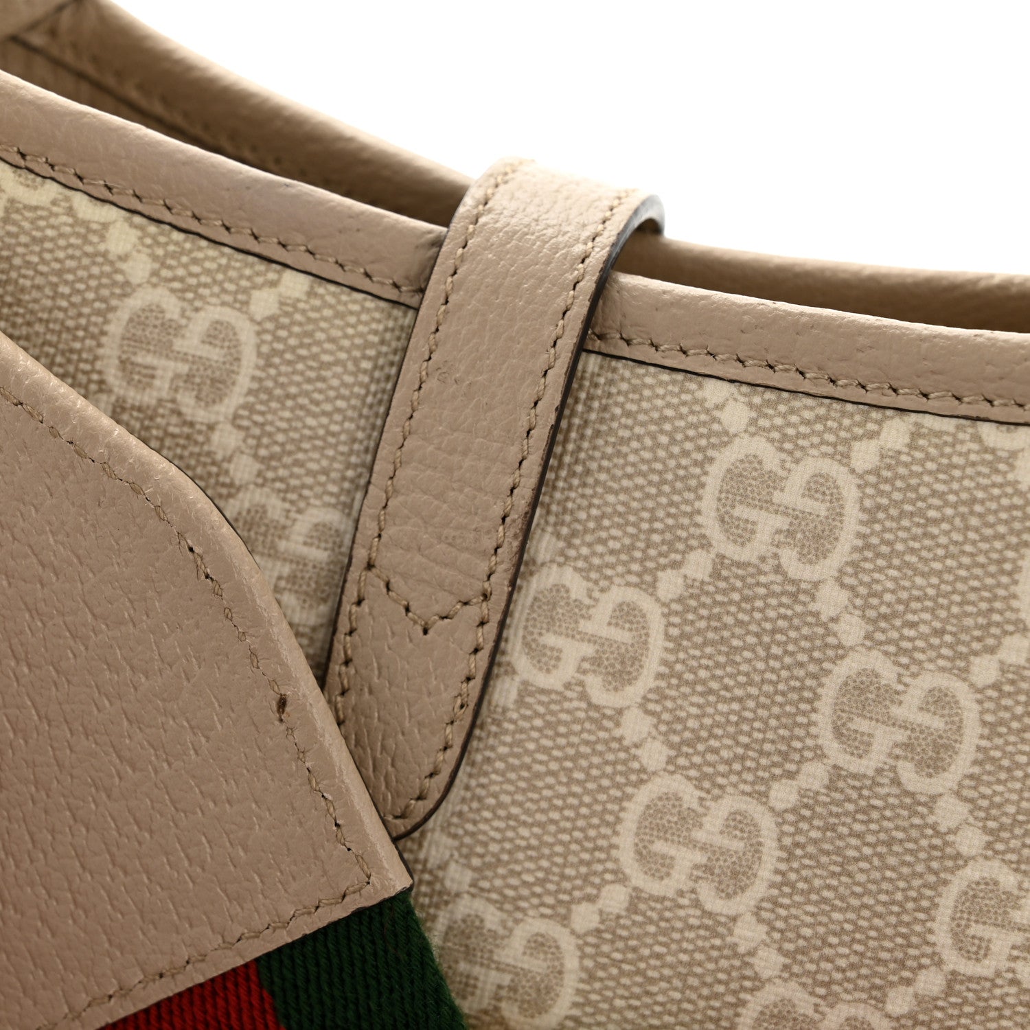 GG Supreme Monogram Textured Dollar Calfskin Mini Jackie 1961 Hobo Beige Mystic White Oatmeal