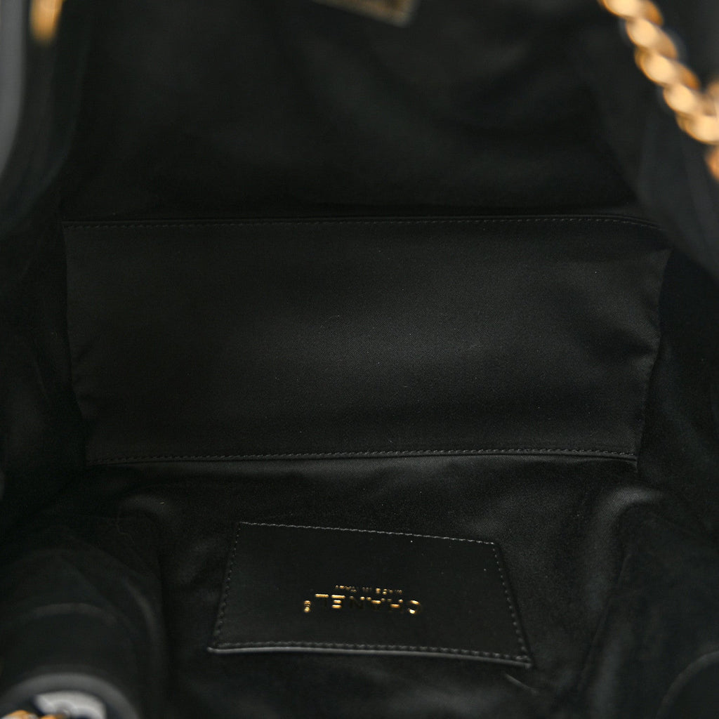 Suede Quilted Small Chanel 25 Handbag Black