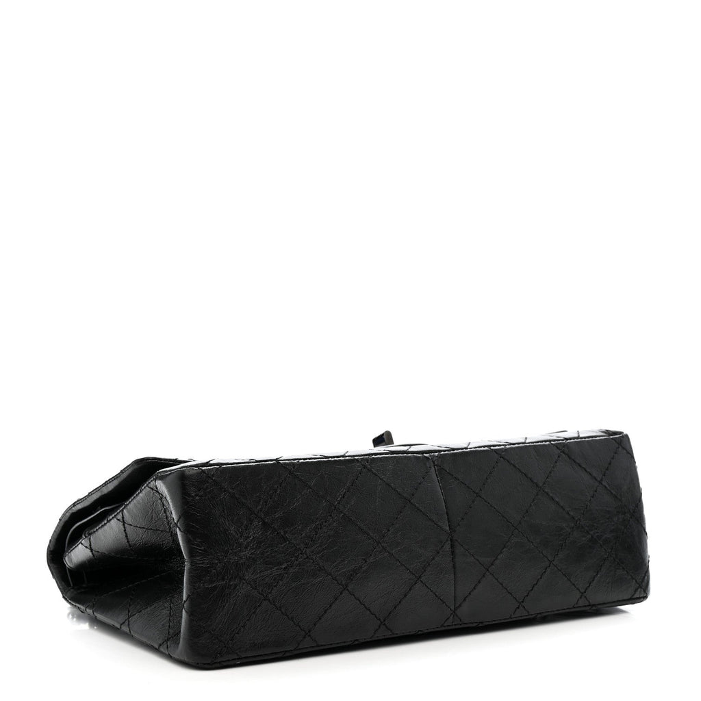 Aged Calfskin Quilted 2.55 Reissue 226 Flap So Black
