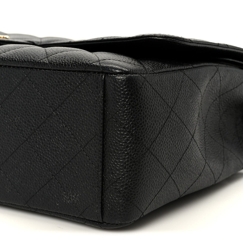 Caviar Quilted Maxi Double Flap Black