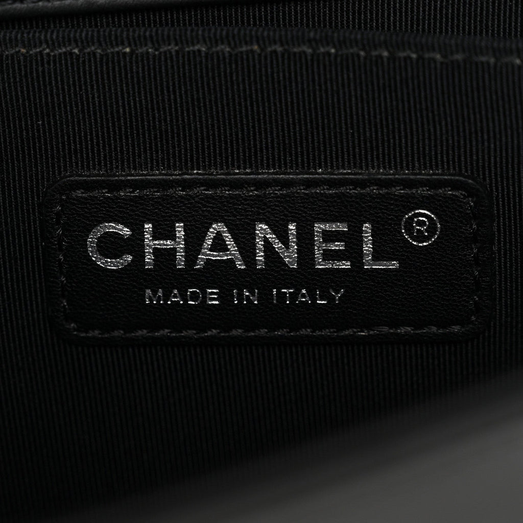 Calfskin Quilted Small Boy Flap Black