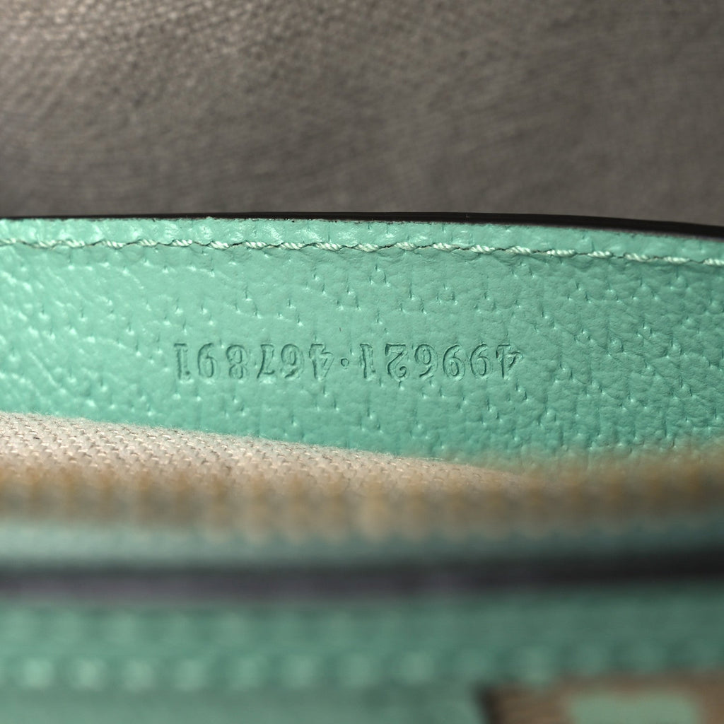 Monogram Jumbo GG Textured Dollar Calfskin Small Ophidia Dome Shoulder Bag Beige Pepperlight Mint