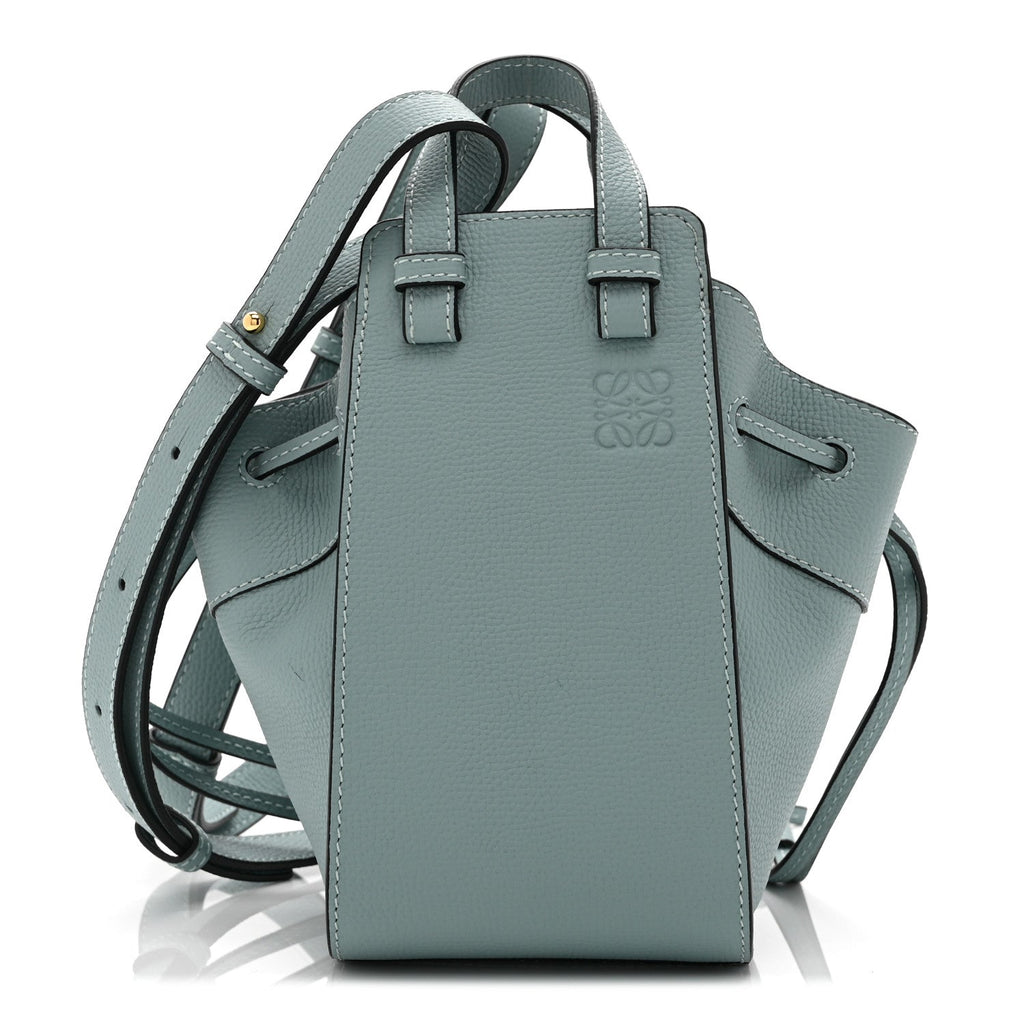 Pebble Grain Calfskin Mini Hammock Shoulder Bag Light Blue