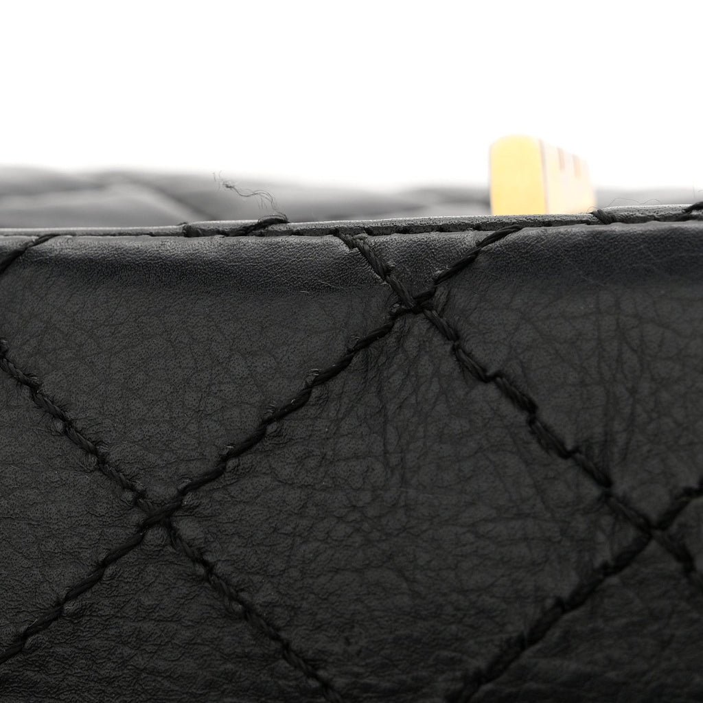Aged Calfskin Quilted 2.55 Reissue 225 Flap Black