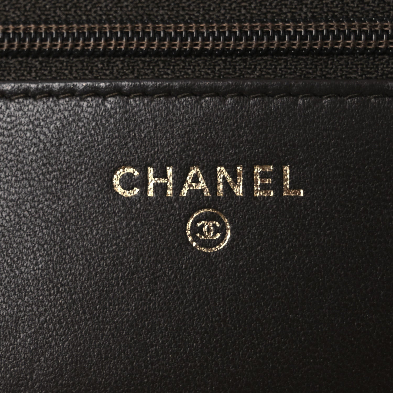Lambskin Quilted Trendy CC Wallet On Chain WOC Dark Brown