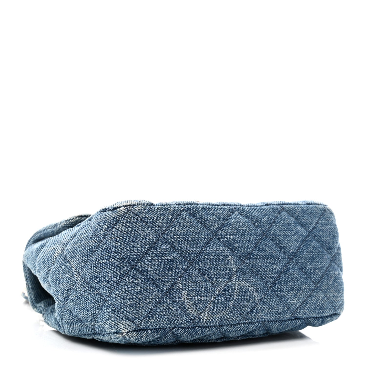 Denim CC Quilted Mini Square Flap Blue