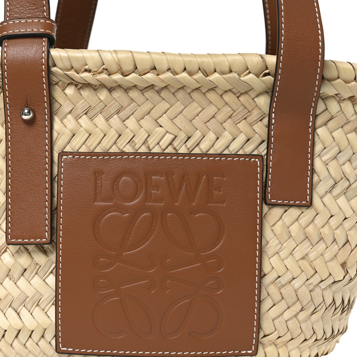Raffia Small Basket Tote Bag Natural Tan