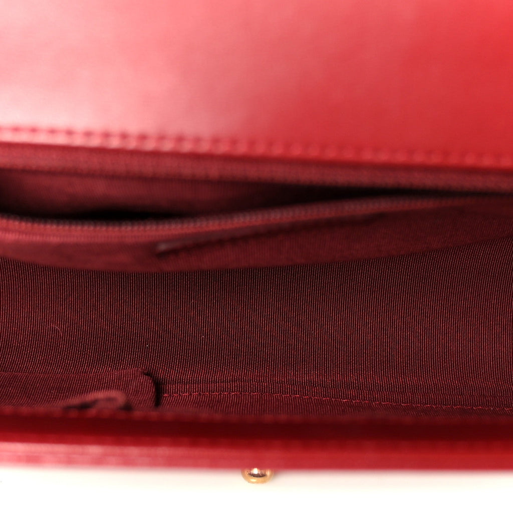 Lambskin Quilted New Medium Boy Flap Dark Red