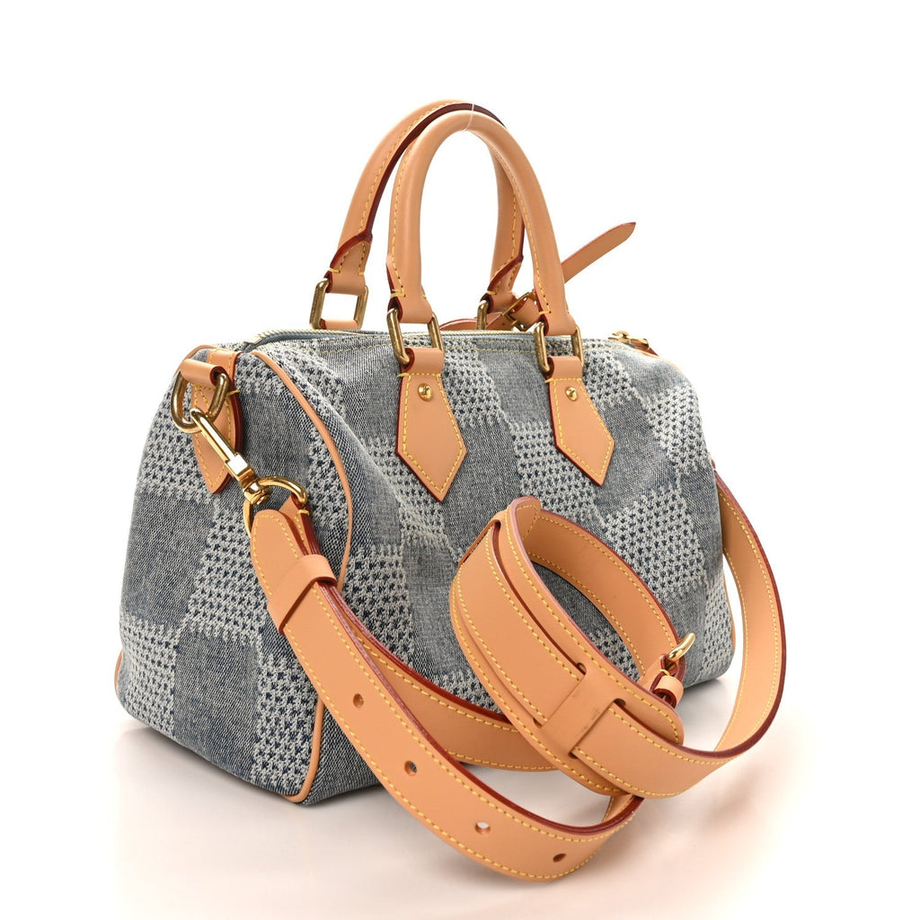 Damier Denim 3D Speedy Bandouliere 25 Bleu
