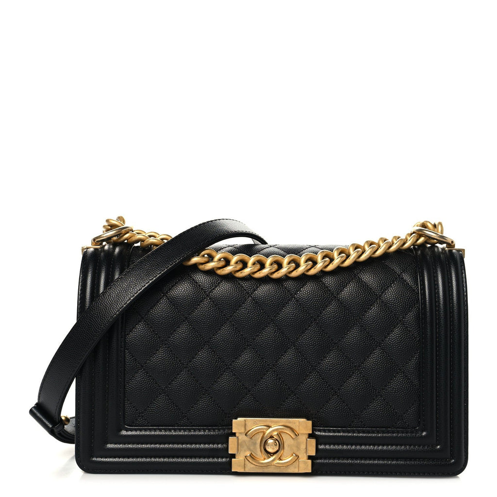 Caviar Quilted Medium Boy Flap Black