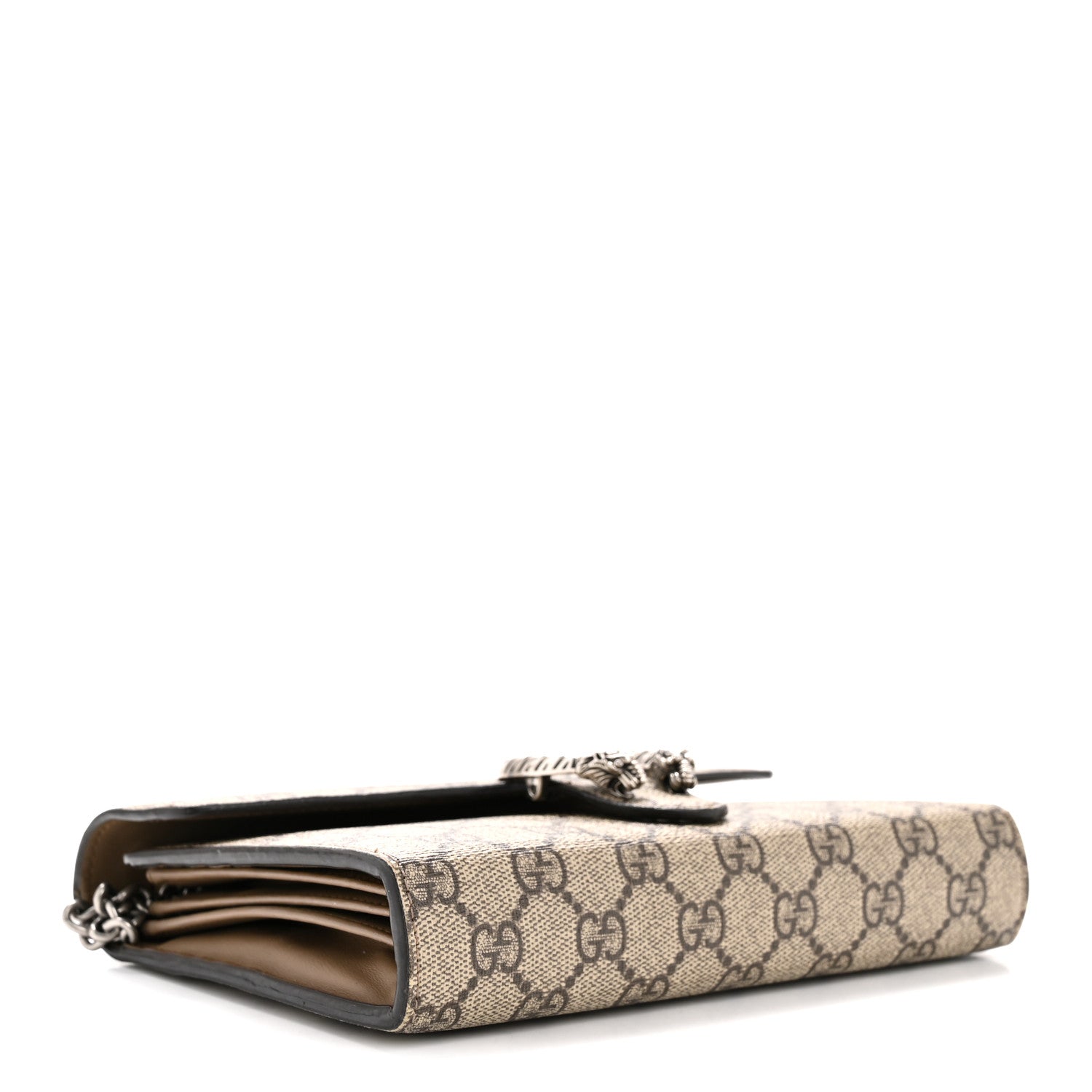 GG Supreme Monogram Mini Dionysus Chain Wallet Beige Taupe