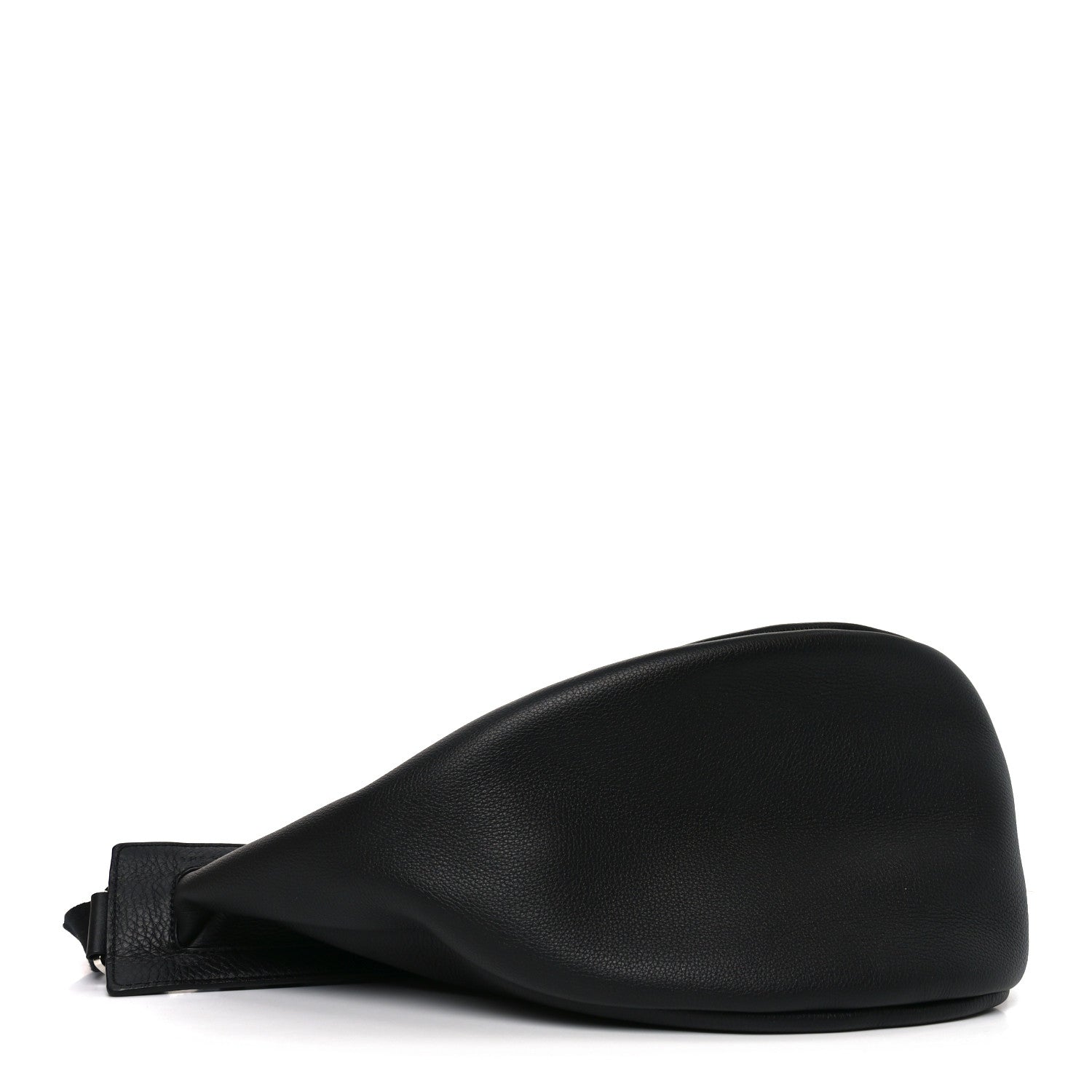 Grained Calfskin Large Slouchy Banana Bag Black
