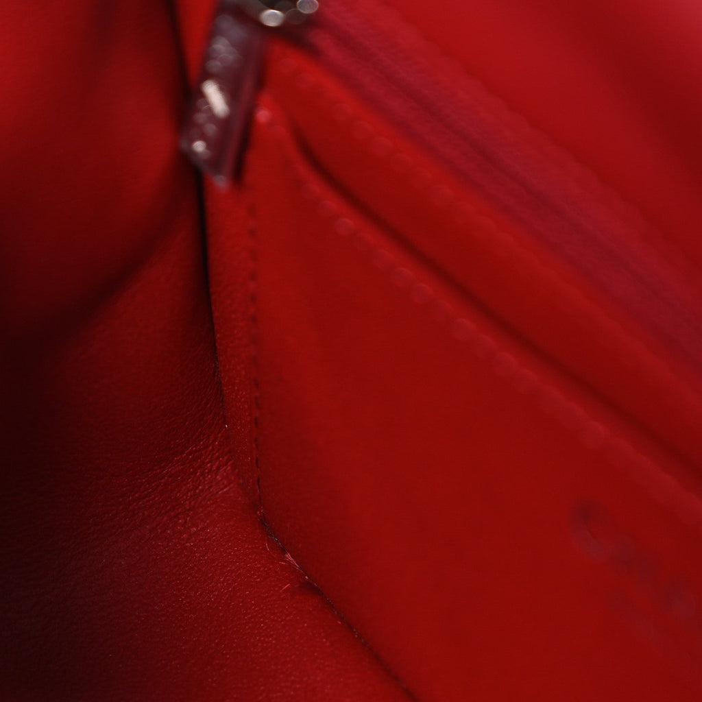 Lambskin Quilted Mini Rectangular Flap Red