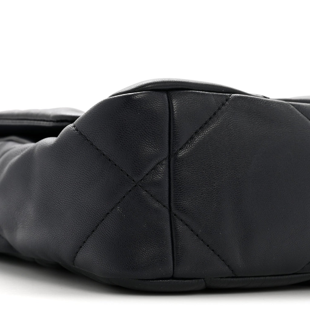Goatskin Quilted Medium Chanel 19 Flap Navy Blue
