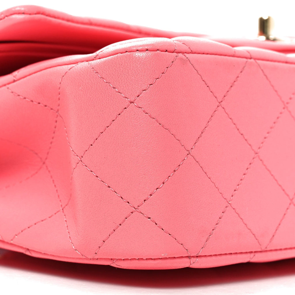Lambskin Quilted Medium Double Flap Pink