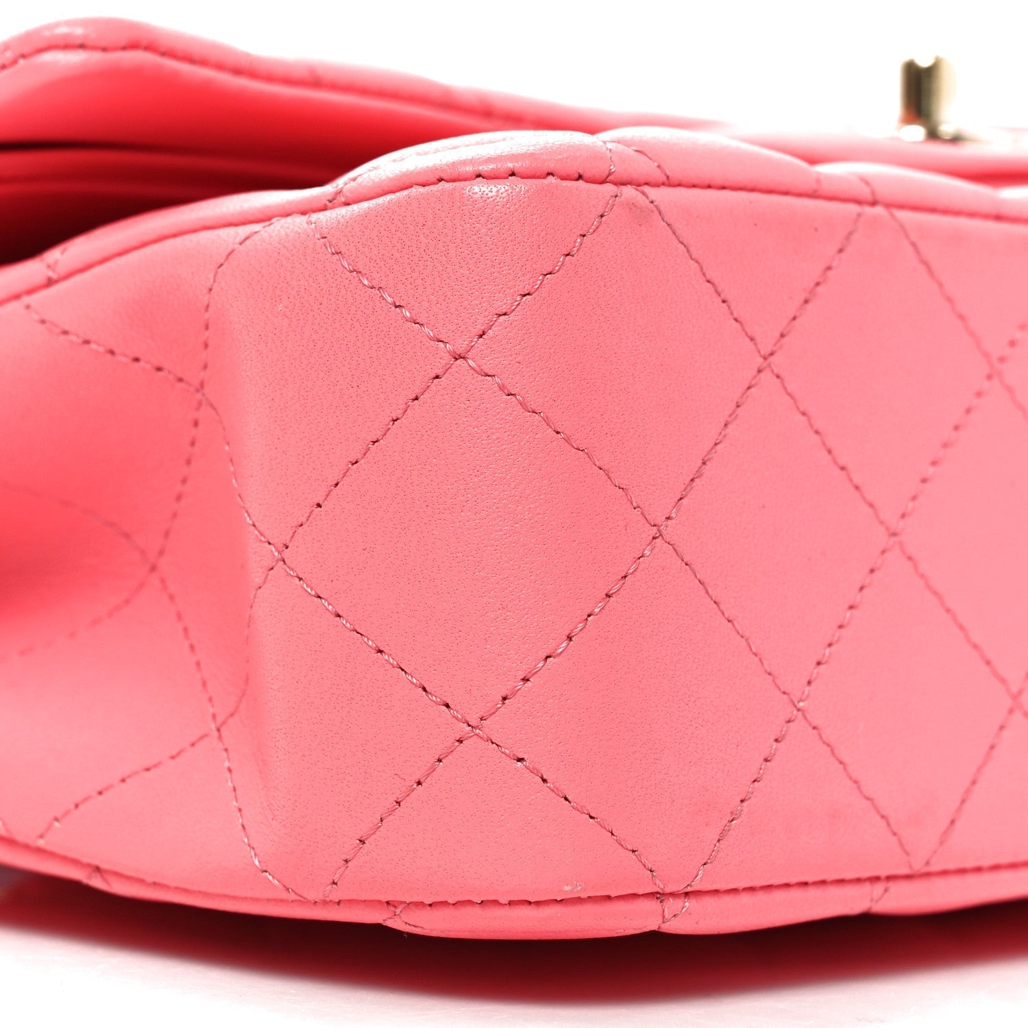 Lambskin Quilted Medium Double Flap Pink