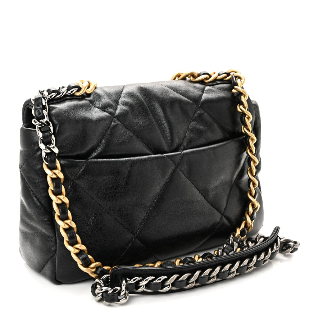 Lambskin Quilted Medium Chanel 19 Flap Black