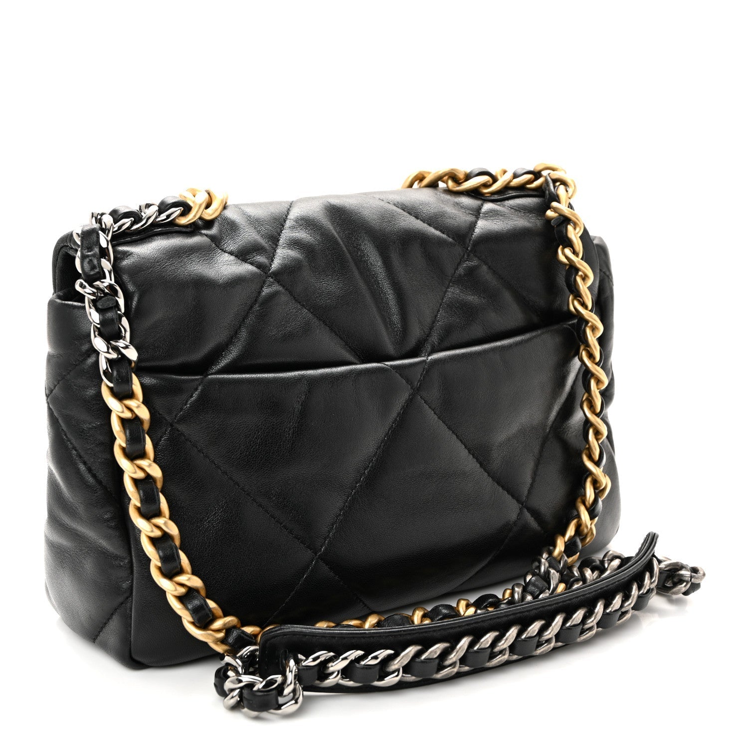 Lambskin Quilted Medium Chanel 19 Flap Black