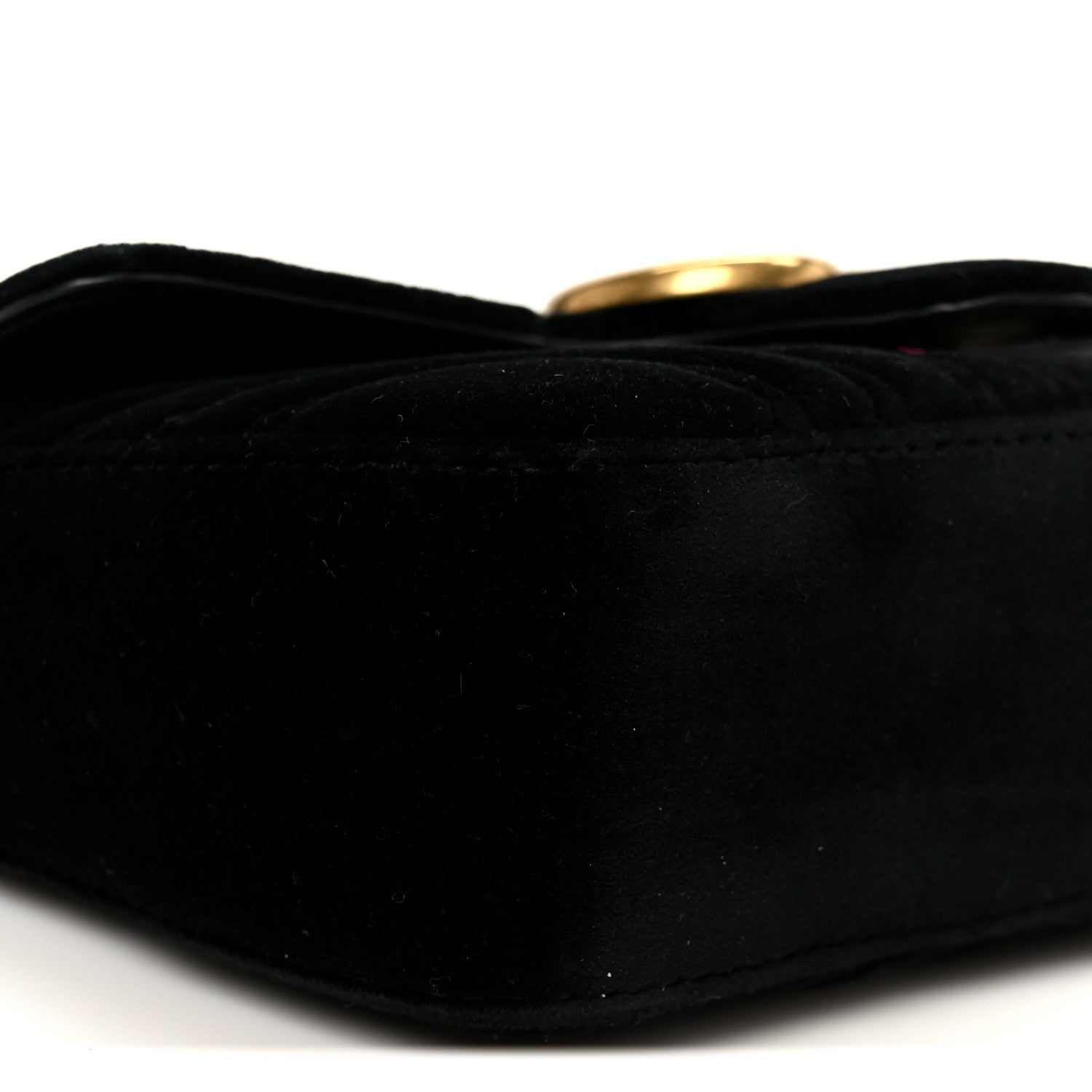 Velvet Matelasse Mini GG Marmont Shoulder Bag  Black