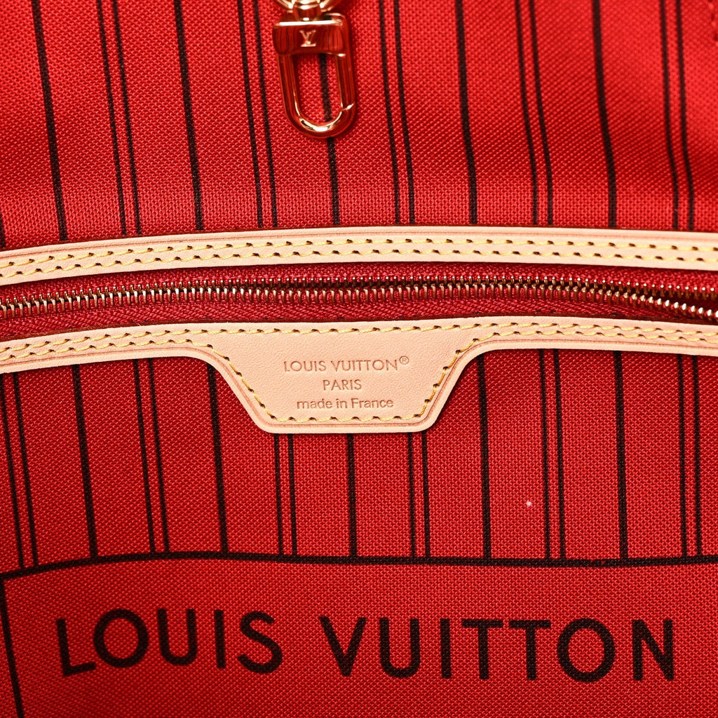 Monogram Inside Out Neverfull Bandouliere MM Rouge Sari