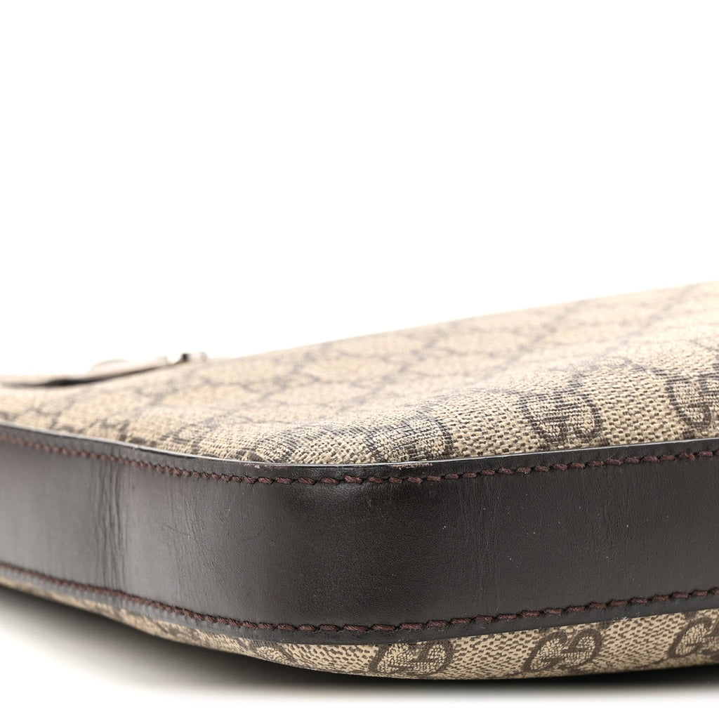 GG Supreme Monogram Medium Flat Messenger Bag Beige Brown