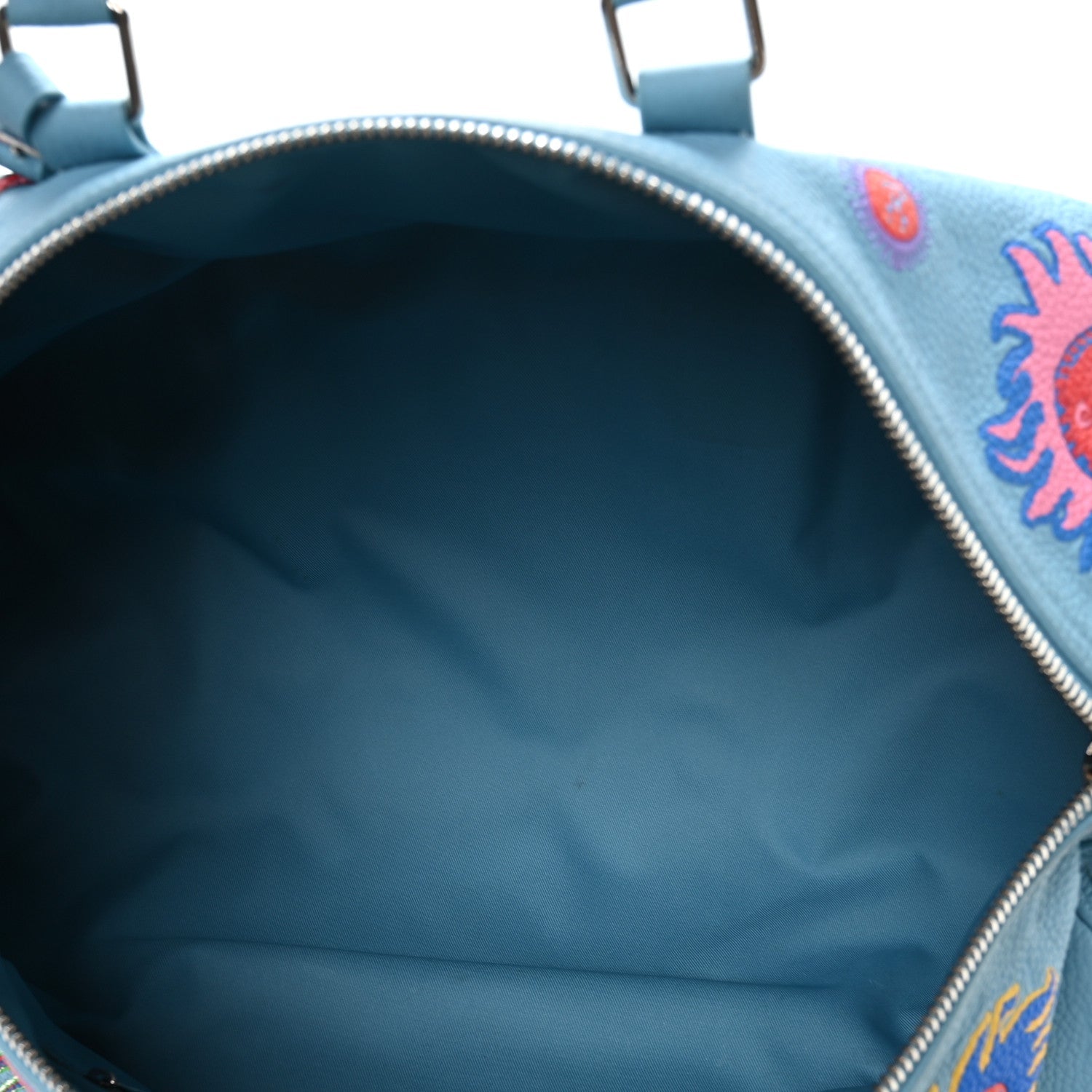 LV X YK Taurillon Monogram Keepall Bandouliere 50 Blue Multicolor