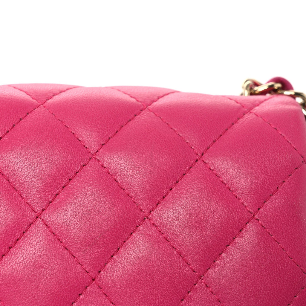 Lambskin Quilted Mini Square Flap Pink