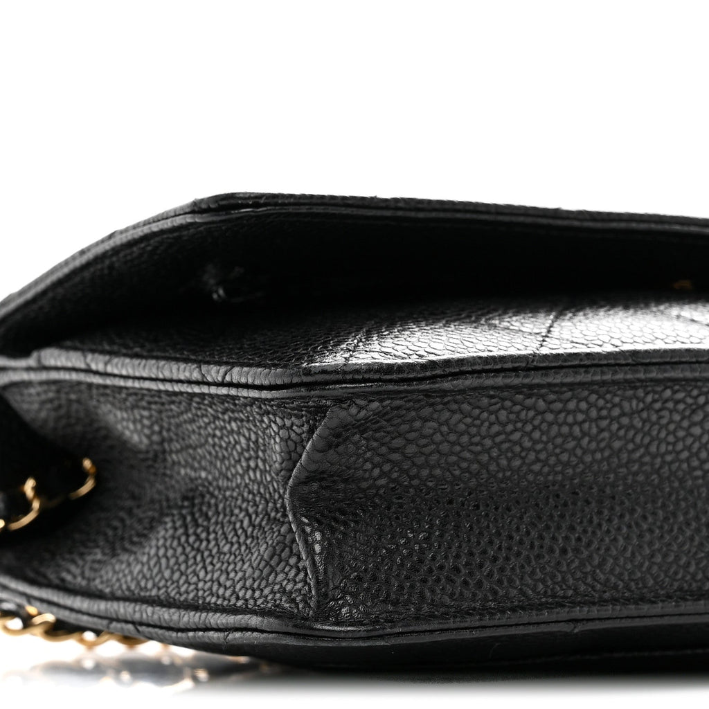 Caviar Quilted Wallet on Chain WOC Black