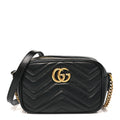 Calfskin Matelasse Mini GG Marmont Chain Shoulder Bag Black