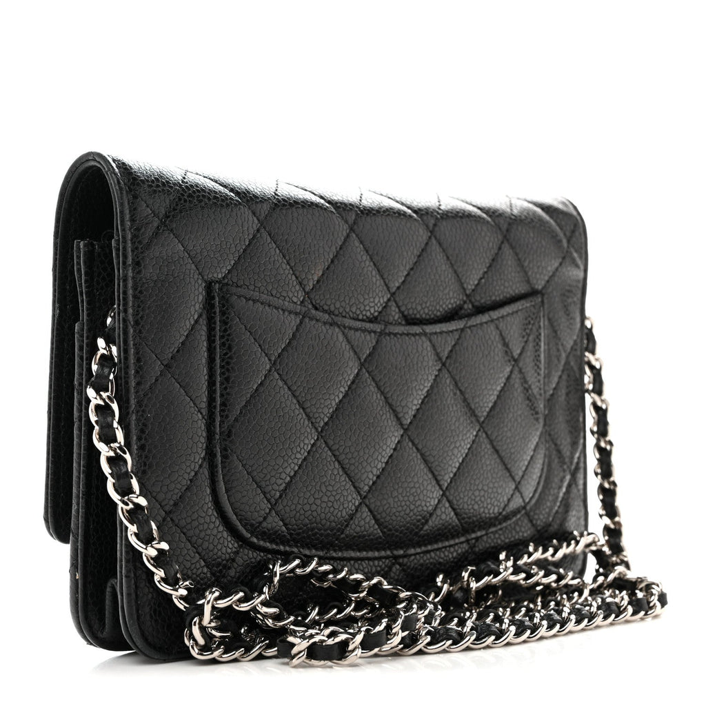 Caviar Quilted Wallet On Chain WOC Black
