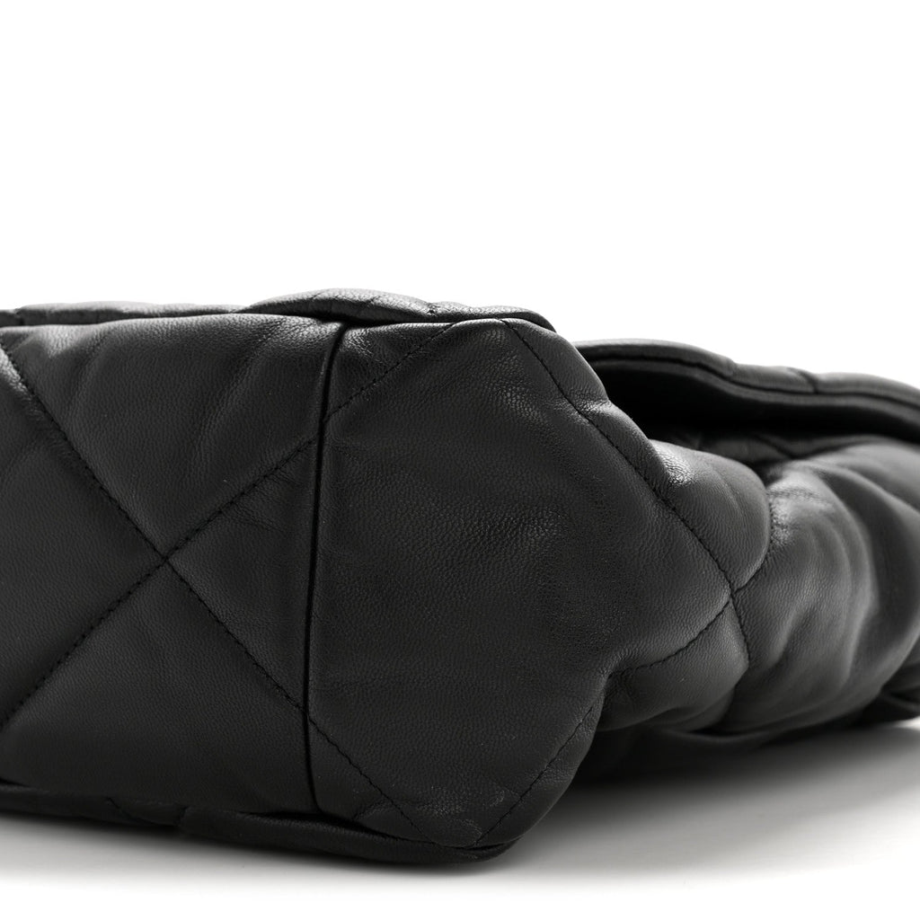 Goatskin Quilted Maxi Chanel 19 Flap Black