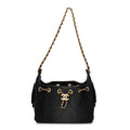 Washed Denim Quilted Mini Chanel 25 Handbag Black