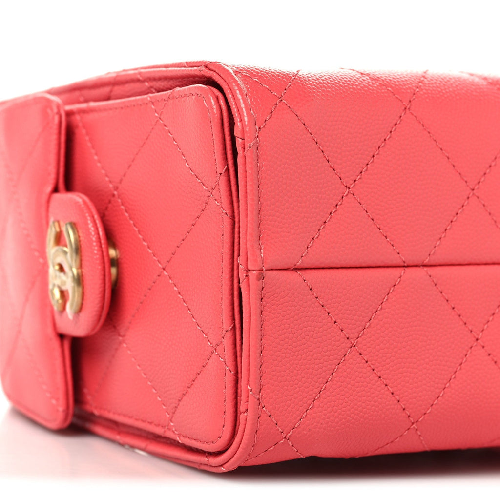 Caviar Quilted Mini Chanel 25 Handbag Coral