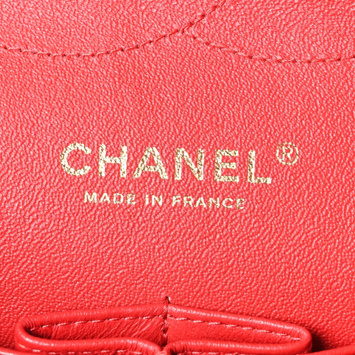 Lambskin Quilted Jumbo Double Flap Red
