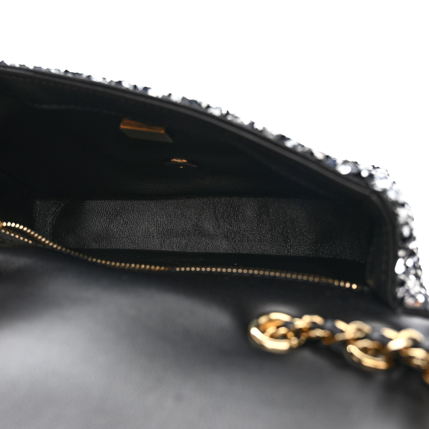 Sequin Quilted Small Single Flap Black White Grey