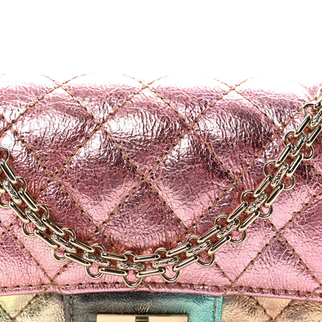 Metallic Goatskin Quilted Mini 2.55 Reissue Flap Multicolor
