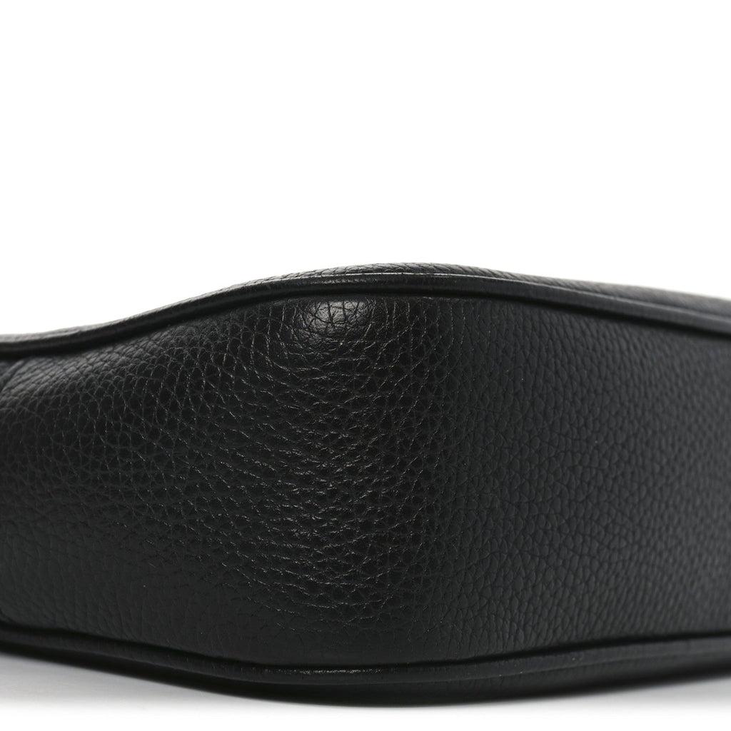 Pebbled Calfskin Small Soho Disco Bag Black
