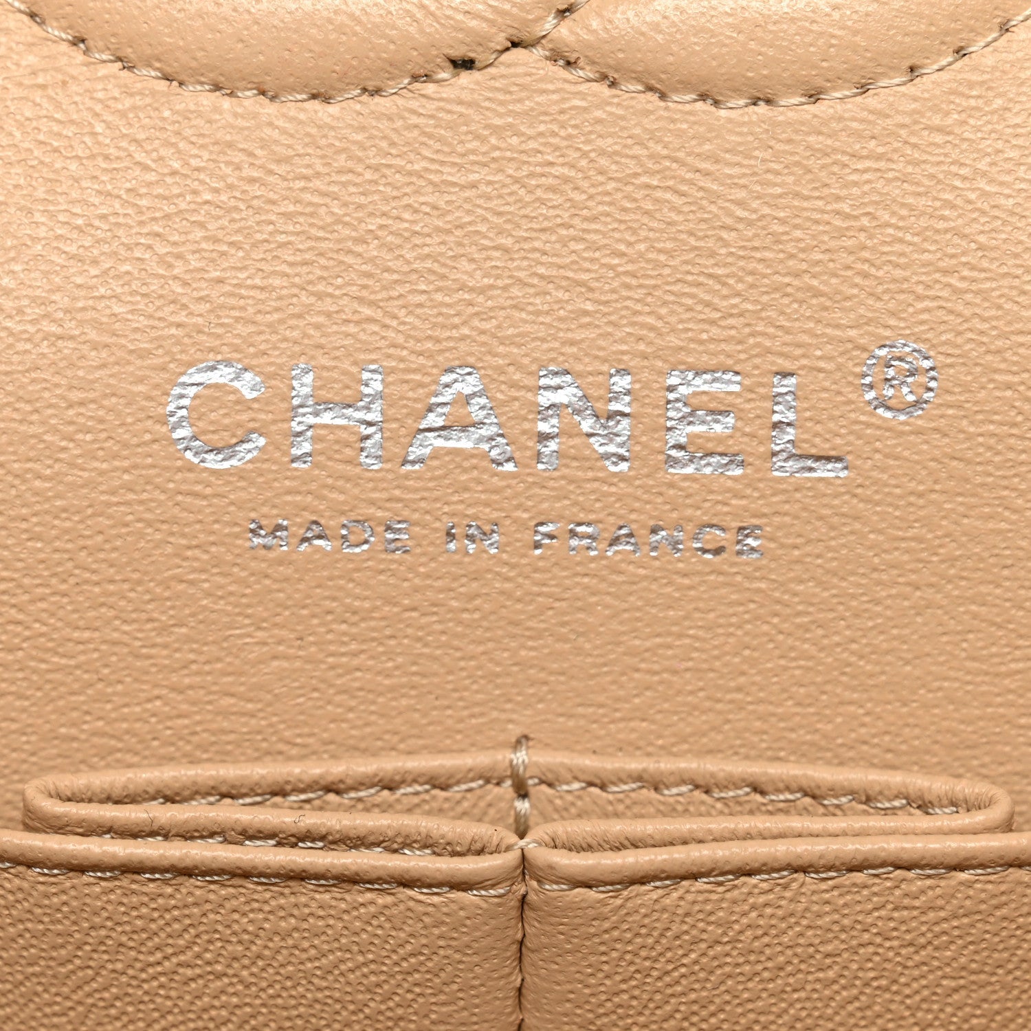 Caviar Quilted Small Double Flap Beige