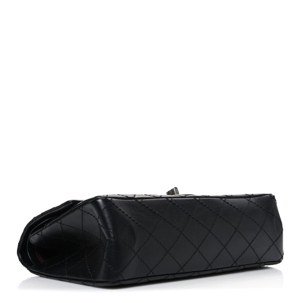 Aged Calfskin Quilted 2.55 Reissue 225 Flap Black