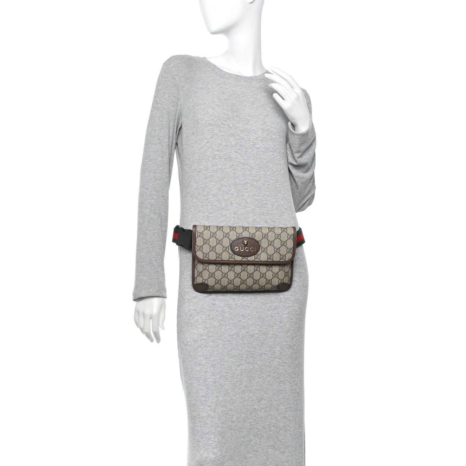 GG Supreme Monogram Neo Vintage Web Belt Bag Brown