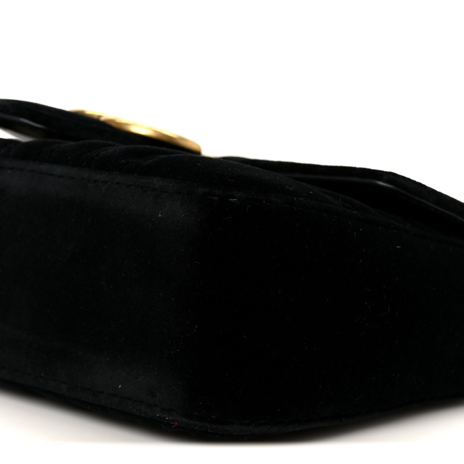 Velvet Matelasse Mini GG Marmont Shoulder Bag  Black