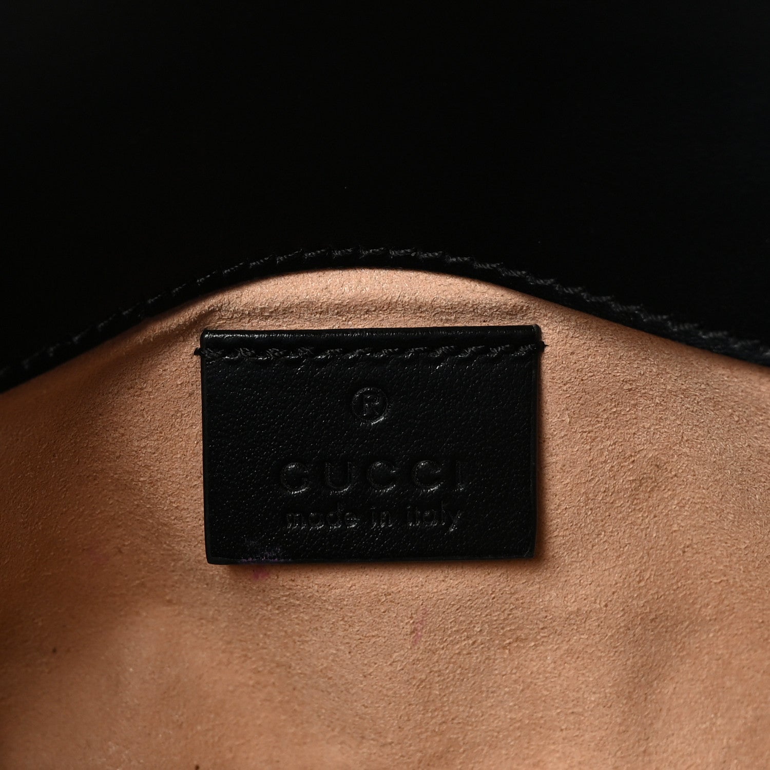 Calfskin Matelasse Super Mini GG Marmont Shoulder Bag Black