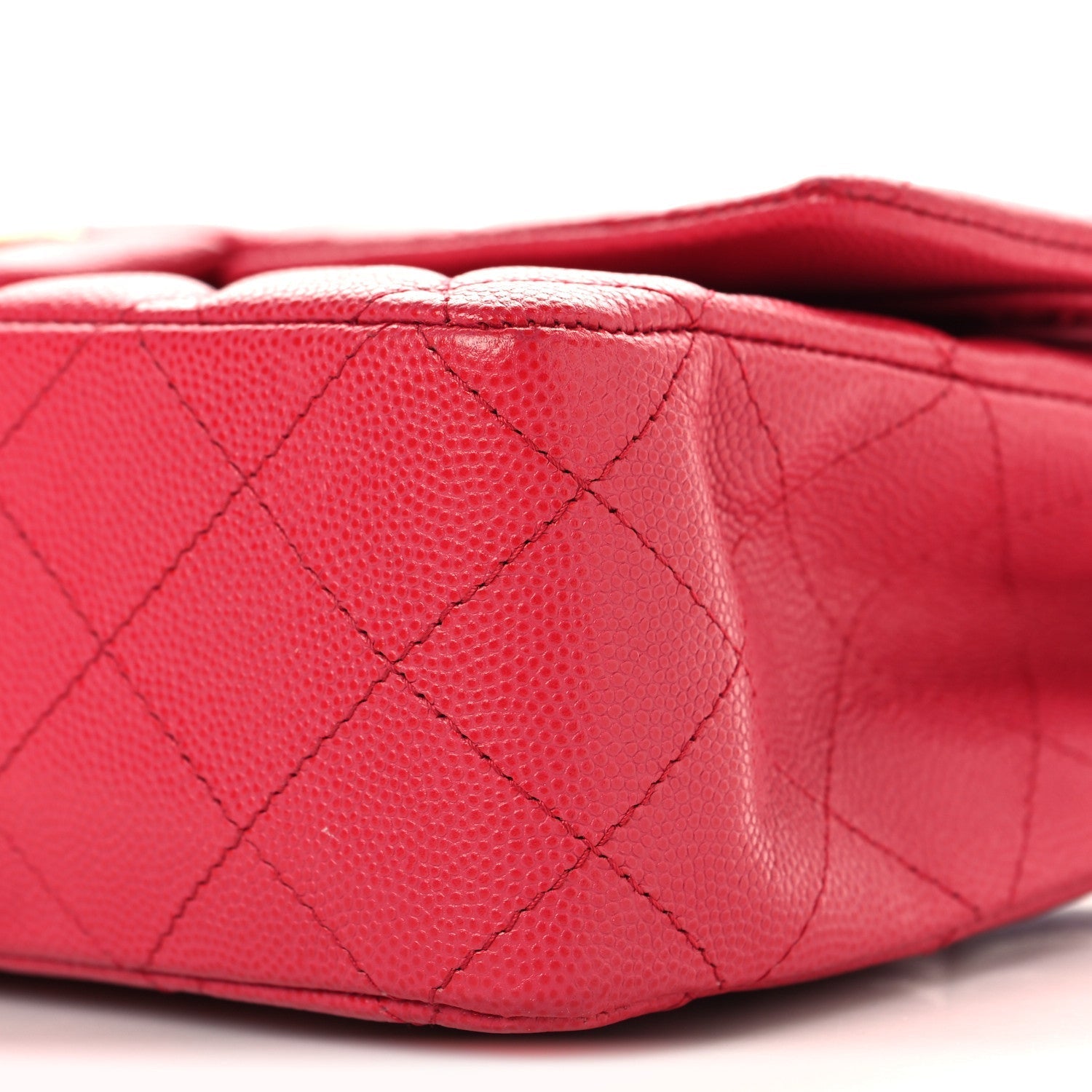 Caviar Quilted Medium Double Flap Dark Pink