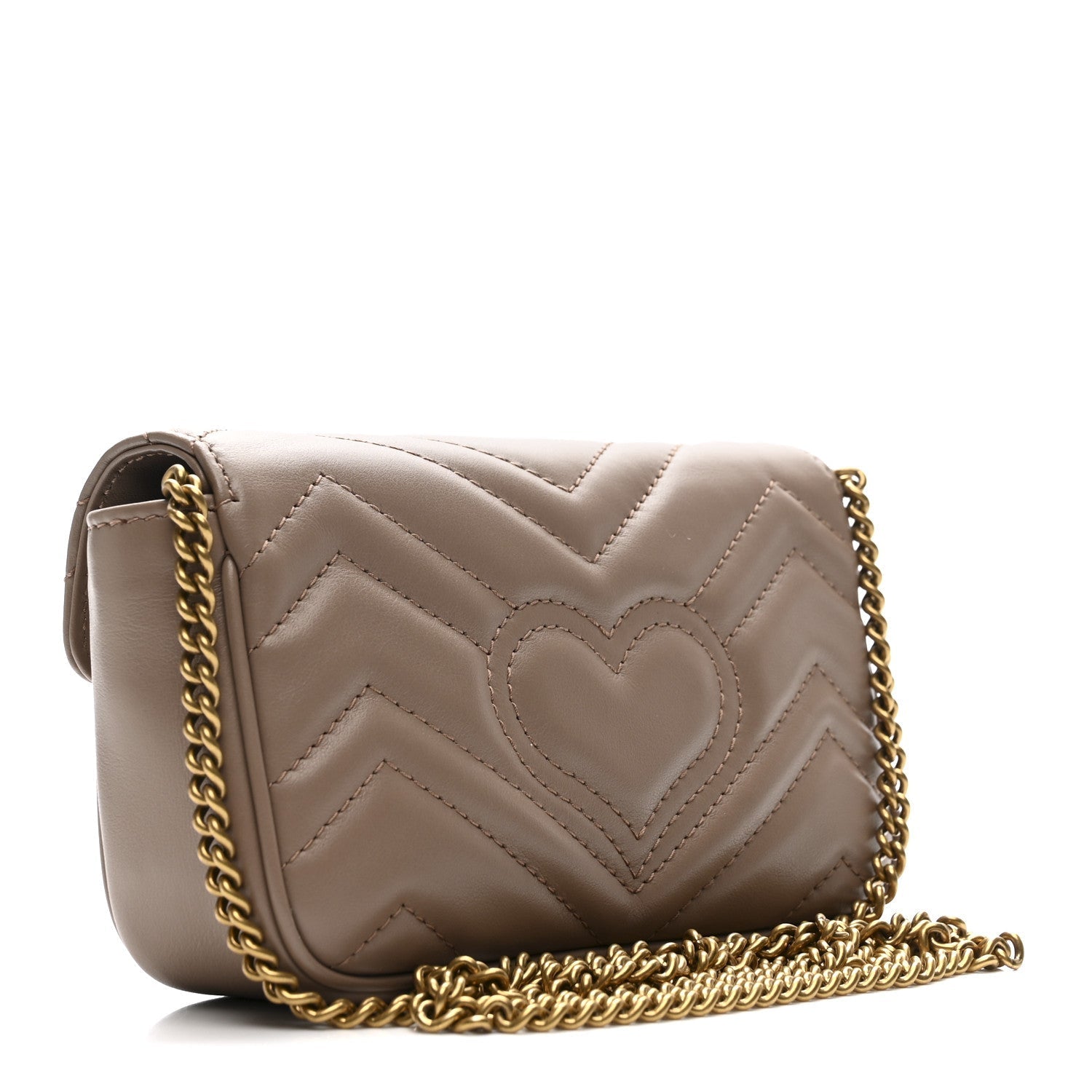 Calfskin Matelasse Super Mini GG Marmont Shoulder Bag Porcelain Rose