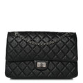Aged Calfskin Quilted 2.55 Reissue 226 Flap Black