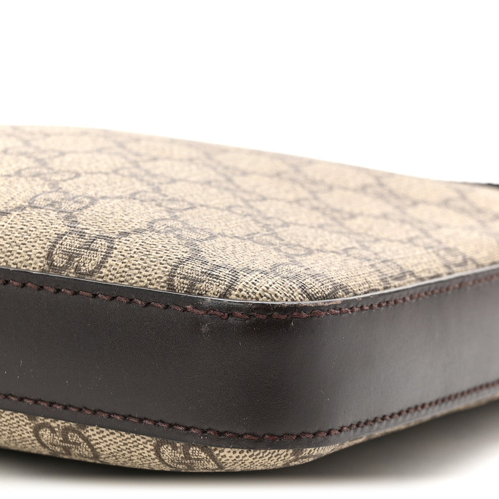 GG Supreme Monogram Medium Flat Messenger Bag Beige Brown
