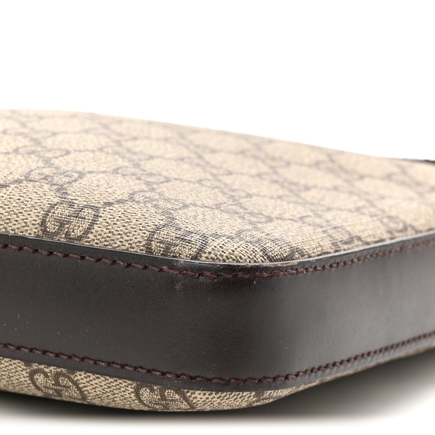 GG Supreme Monogram Medium Flat Messenger Bag Beige Brown