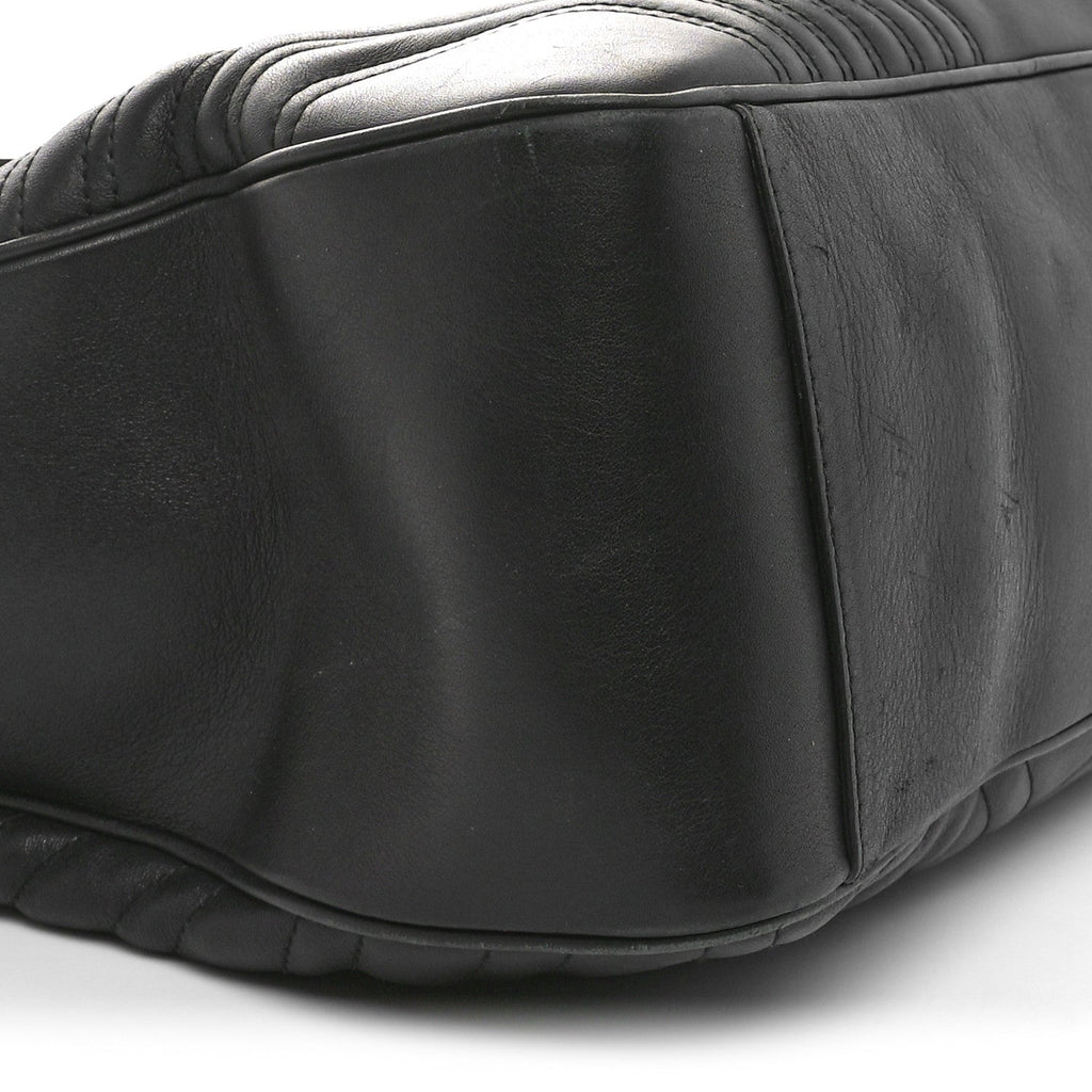 Calfskin Matelasse Maxi GG Marmont Top Handle Shoulder Bag Black