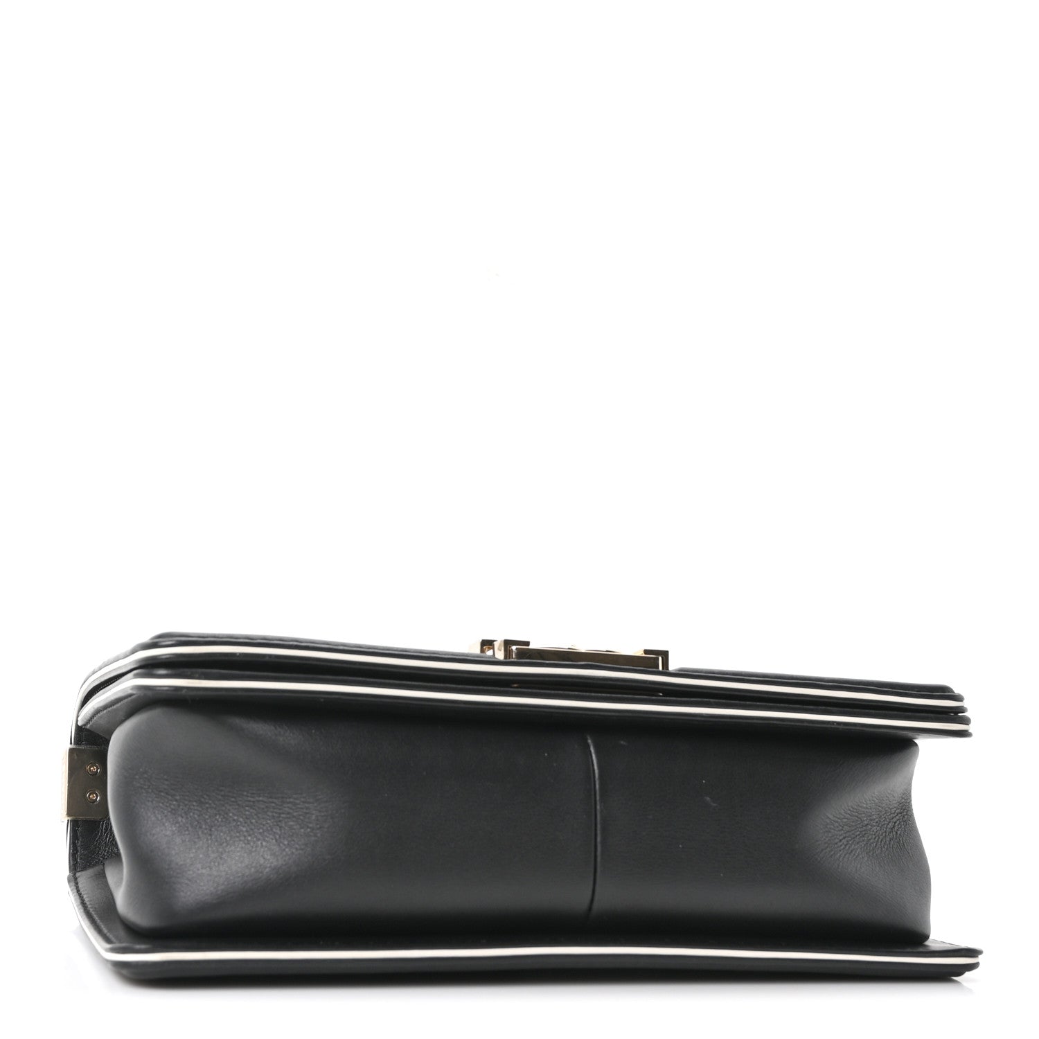 Calfskin Quilted Medium Boy Top Handle Flap Black